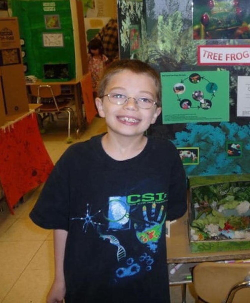 Kyron Horman age 7 at science fair the day he disappeared.